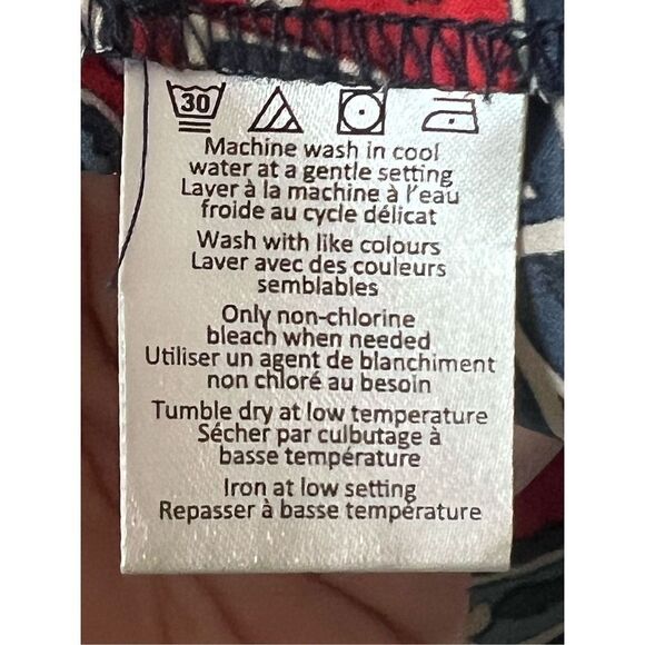 Gigi Parker red and blue paisley long sleeve ruffled wrap maxi dress hem sz XL - Picture 6 of 8